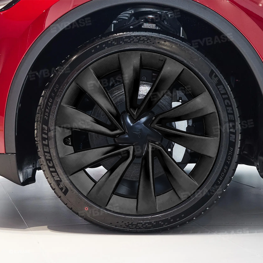 EVBASE Wheel Covers for Tesla Model Y Juniper 20" Helix 2.0 Wheels Matte Black Hubcaps Rim Covers