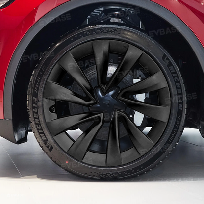 EVBASE Wheel Covers for Tesla Model Y Juniper 20" Helix 2.0 Wheels Matte Black Hubcaps Rim Covers