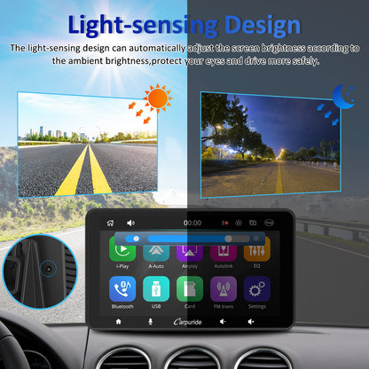 CARPURIDE W708 Pro Portable Smart Multimedia Dual Bluetooth Dashboard Console With Backup Camera