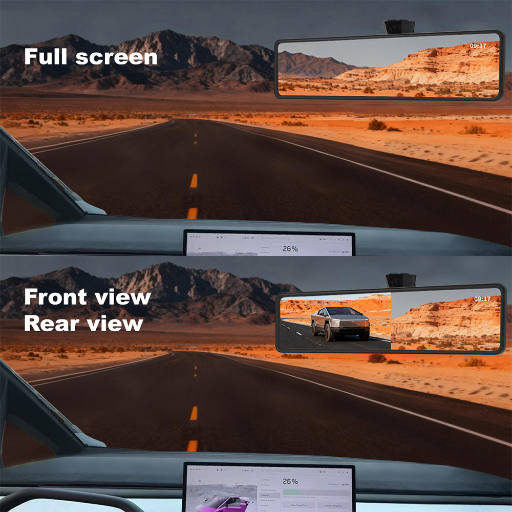 YESLAK Cybertruck Media Rearview Mirror 12” Live Streaming Dashcam Recorder