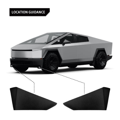 Yeslak Real Carbon Fiber Tesla Cybertruck Wheel Fairings (Mud Flaps) Overlay – Sleek Exterior Upgrade