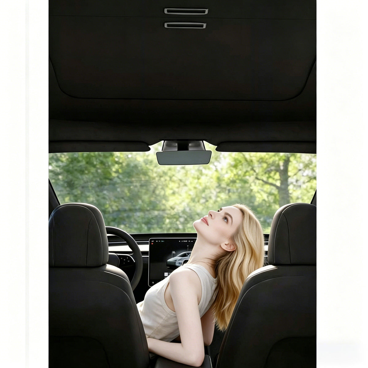 Yeslak Black Retractable Sunshade for Tesla Model Y Juniper Glass Roof