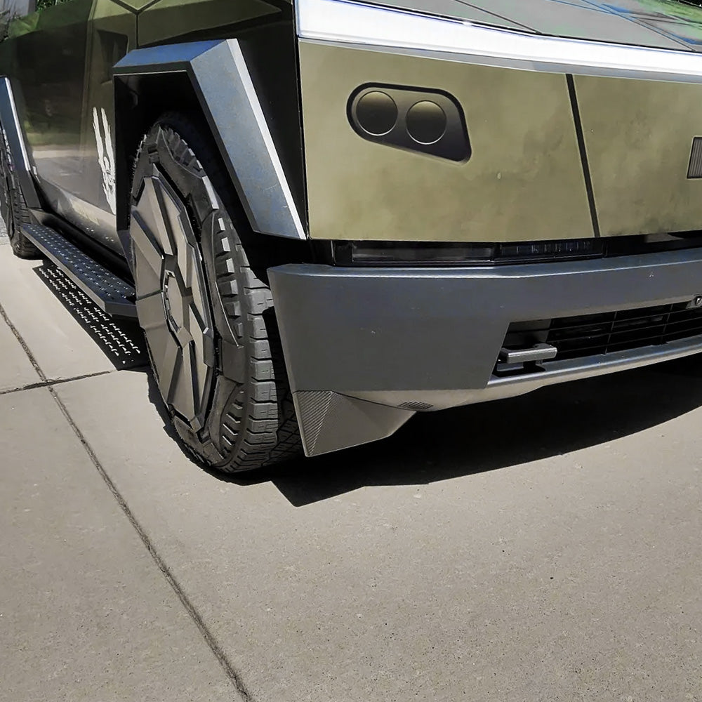Yeslak Real Carbon Fiber Tesla Cybertruck Wheel Fairings (Mud Flaps) Overlay – Sleek Exterior Upgrade