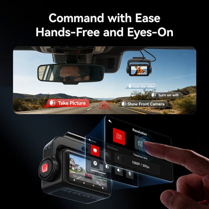 Redtiger ZoomPix1 Tele 3CH EIS Dash Cam-2.5K+1080P 4x Optical Zoom+1080P,STARVIS 2 HDR