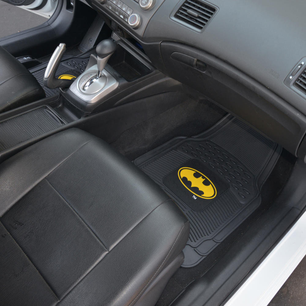 BDK Armored Super Hero Car Floor Mats - Officially Licensed DC Comics - All Weather Heavy Duty Auto Interior Liners for Car Truck Van SUV