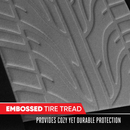 MotorTrend GrandPrix Tire Embossed Front Seat Covers and Rear Seat Covers - Gray