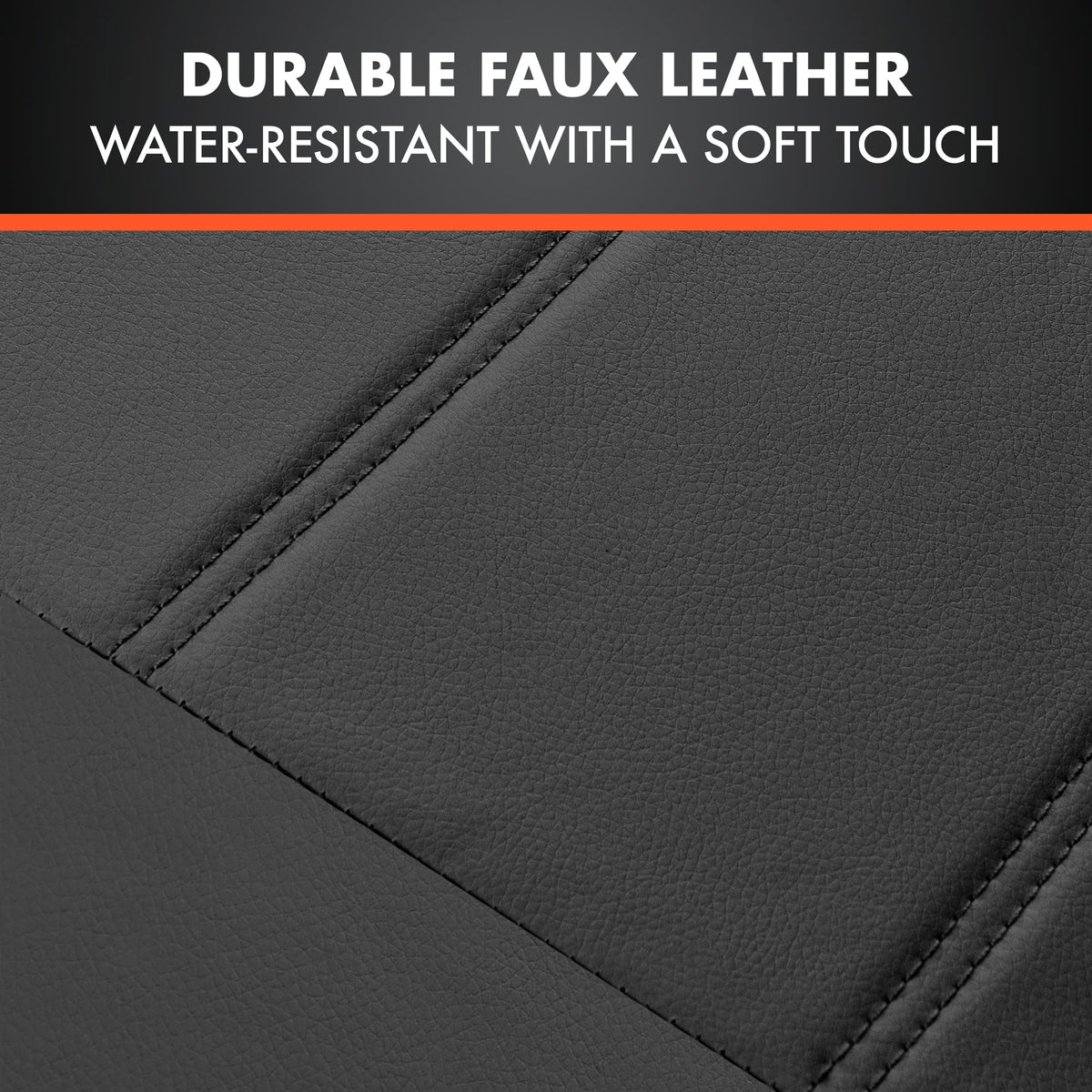 BDK 9-Piece Premium Faux Leather Front Seat Covers and Rear Seat Covers