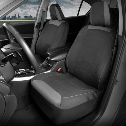 MotorTrend 2-Pack Fabric Cloth Two-Tone Front Seat Covers
