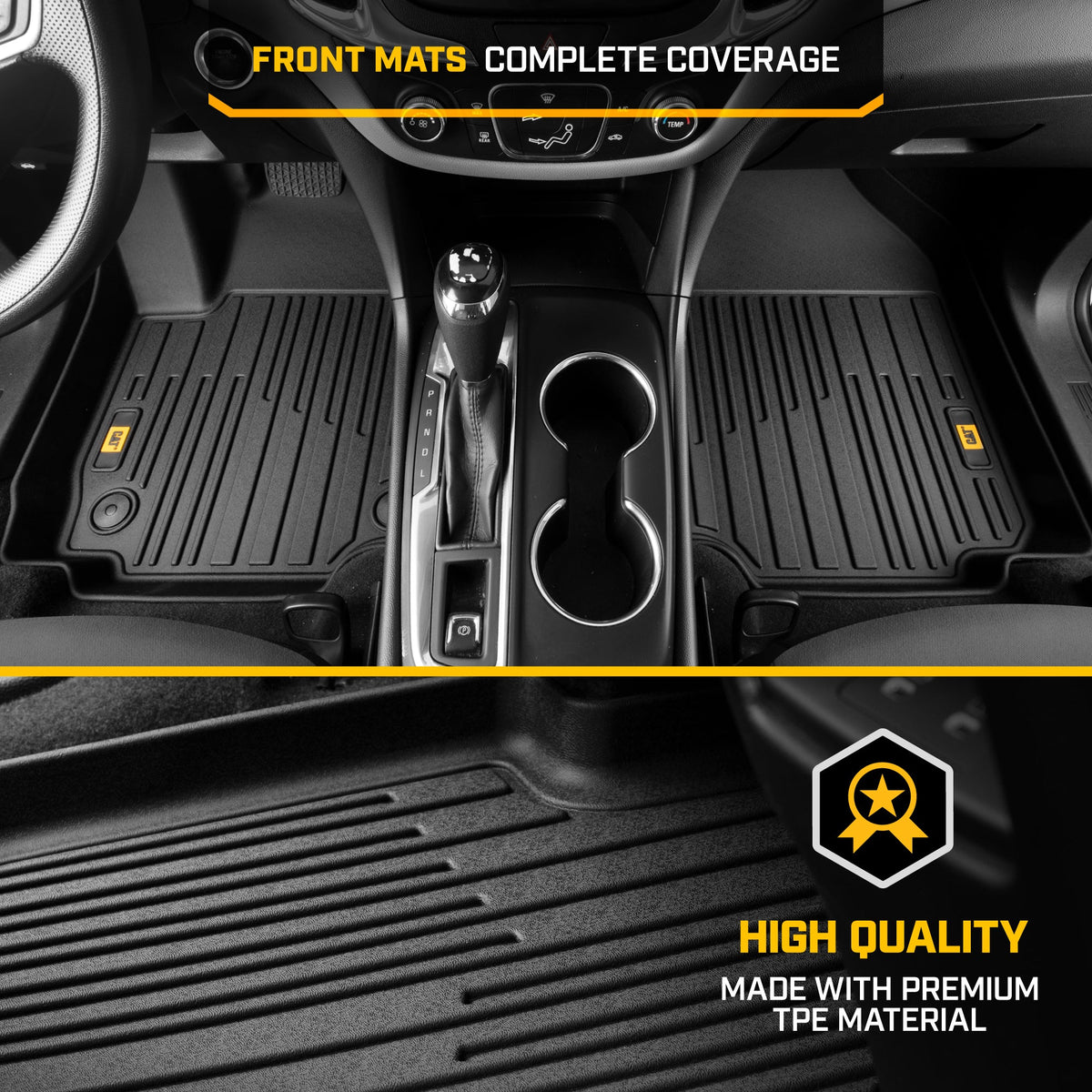 CAT® JustFit™ 3D Custom Fit Floor Mats for Chevy Equinox GMC Terrain 2019 2020 2021 2022 2023 2024 - Heavy Duty Floor Liner Protection Laser