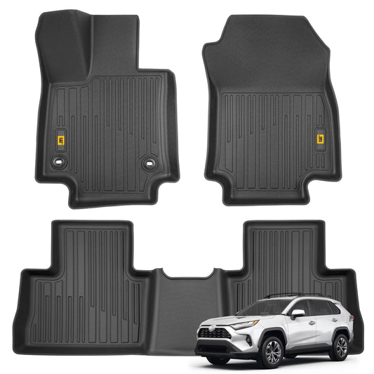 CAT® JustFit™ 3D Custom Fit Floor Mats for Toyota RAV4 2019 2020 2021 2022 2023 2024 - Heavy Duty Floor Liner Protection Laser Measured, Toyota
