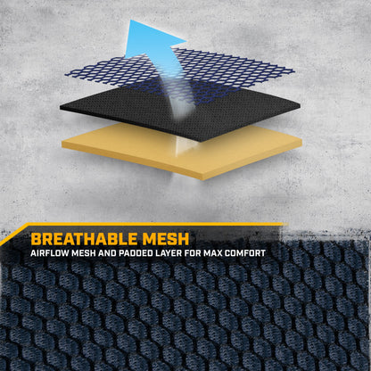 Cat Flexfit Blue & Black Rear Seat Cover for Car - Durable Canvas & Mesh Design 60/40 Split Bench Protector for Cars, Trucks & SUVs - Back Seat