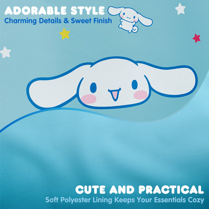 Sanrio Cinnamoroll Car Trunk Organizer and Storage Bin - Collapsible Compartment, Heavy Duty, Fold Up for Easy Storage, Automotive Seat Cargo for