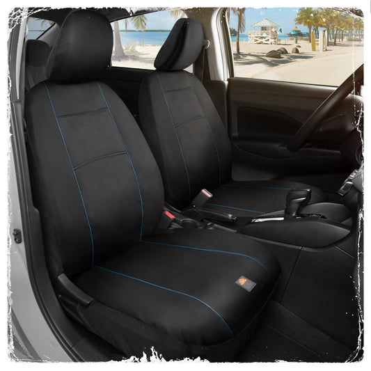 C&C Napa Leatherette 2 Front Seat Covers - Faux Leather Car Seat Protectors for Cars & Trucks - UV-Resistant, Easy to Clean, Universal Fit