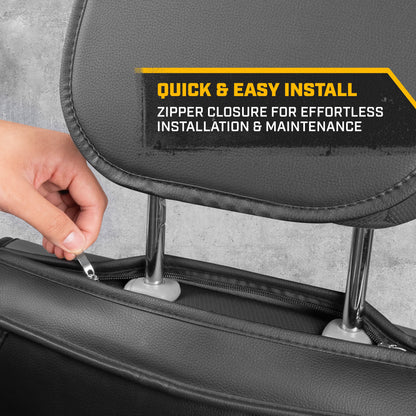 CAT® Edge Deluxe Car Seat Covers for Front Seats - Premium Two-Tone Faux Leather Seat Covers for Cars with Universal Fit, Rugged Automotive Seat