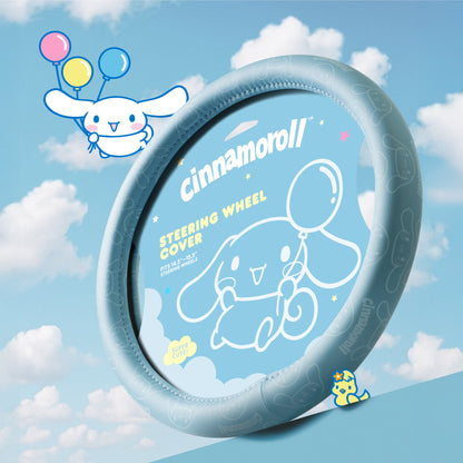 Cinnamoroll Steering Wheel Cover, Official Sanrio Car Steering Wheel Cover with Universal Size 14.5 - 15.5, Cute Blue Steering Wheel Cover for
