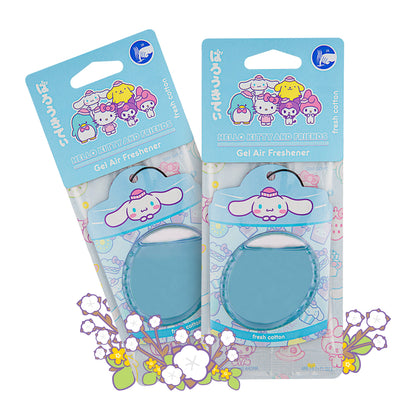 Hello Kitty and Friends Car Air Freshener (Cinnamoroll - Fresh Cotton) Hanging Gel Area Deodorizer, Long-Lasting Car Scents Air Freshener, Cute