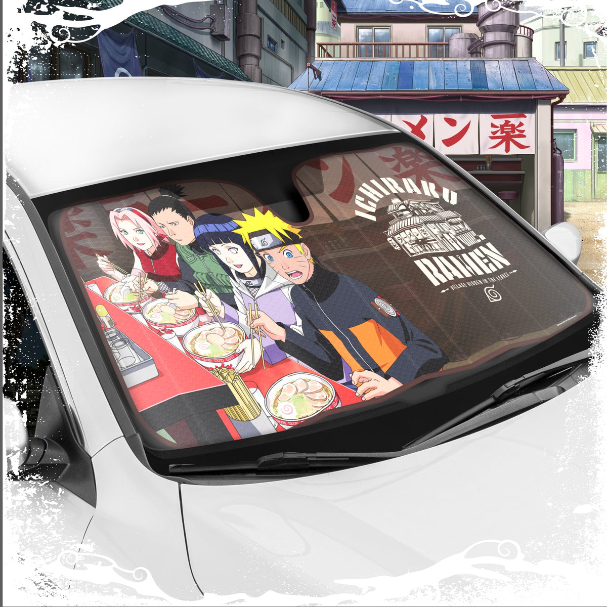 Naruto Shippuden Officially Licensed Windshield Sun Shade - Car Sun Shade Fits Most Autos, Trucks, SUV, & Van - Akatsuki Naruto Merch & Anime