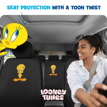 Warner Bros Looney Tunes 9-Piece Tweety Bird Front Seat Covers and Rear Seat Covers