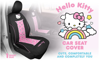 Hello Kitty Car Seat Cover - Cute and Durable Pink Front Seat Cover, Adorable Hello Kitty Design, Comfortable and Long-Lasting Polyester, Car