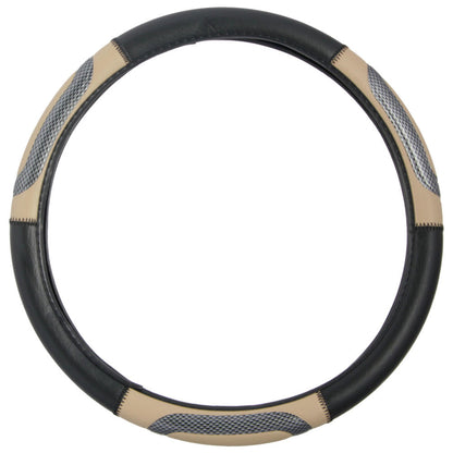 BDK Two-Tone Sport Carbon Grip Steering Wheel Cover (Fits 14.5" - 15.5")
