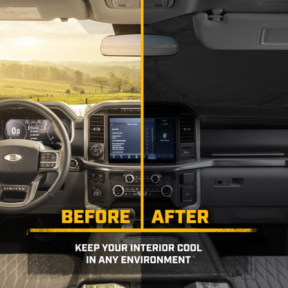 CAT Tread Marks Pop-Up Front Windshield Sunshade XL (64" x 32")