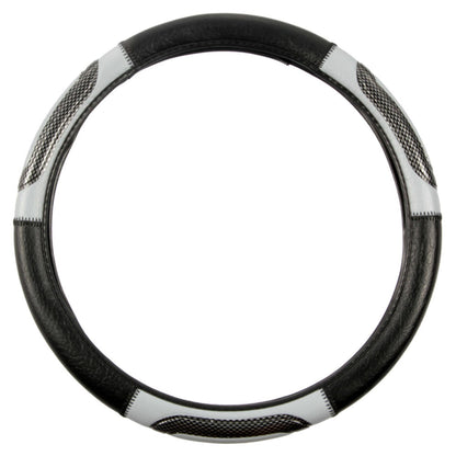BDK Two-Tone Sport Carbon Grip Steering Wheel Cover (Fits 14.5" - 15.5")