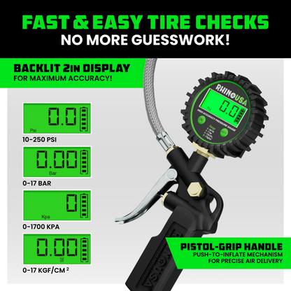 Rhino USA 250 PSI Digital Inflator Gauge