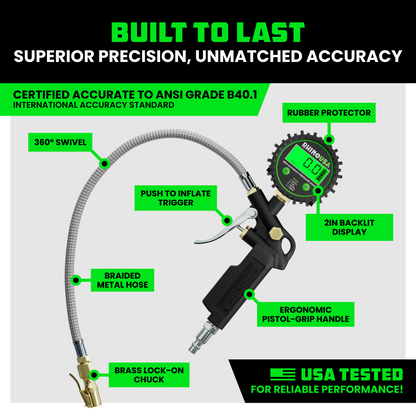 Rhino USA 250 PSI Digital Inflator Gauge