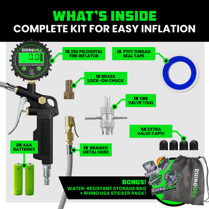 Rhino USA 250 PSI Digital Inflator Gauge