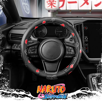 Naruto Shippuden Car Steering Wheel Cover, 15 Inch Anime Steering Wheel Cover, Cushioned Soft Comfortable Cover Anime Car Accessories for Men