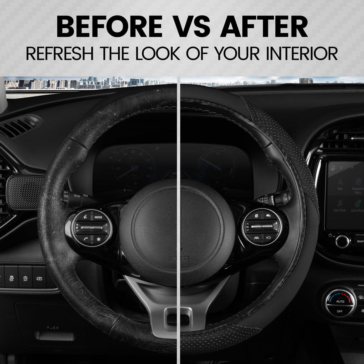 BDK SootheGrip MassageTouch Steering Wheel Cover (Fits 14.5" - 15.5")