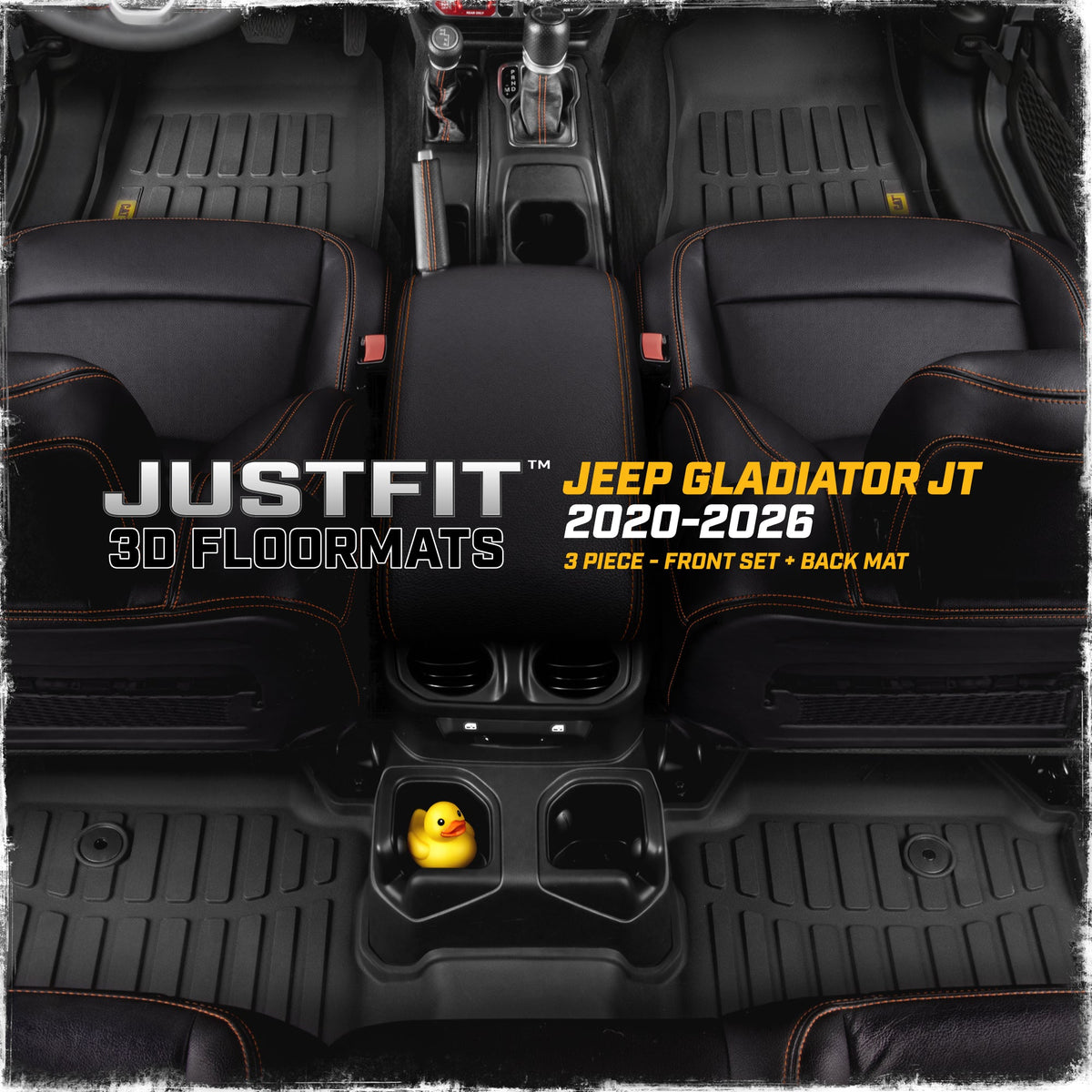 Cat® JustFit™ 3D Floor Mats for Jeep Gladiator (JL) 2020-2026, All Weather Custom Fit Jeep Gladiator Floor Liners with Extended Coverage Design