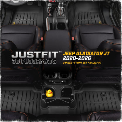 Cat® JustFit™ 3D Floor Mats for Jeep Gladiator (JL) 2020-2026, All Weather Custom Fit Jeep Gladiator Floor Liners with Extended Coverage Design