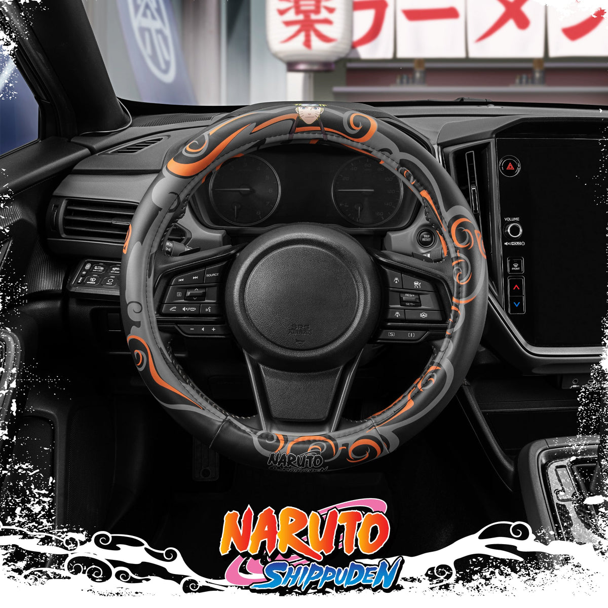 Naruto Shippuden Car Steering Wheel Cover, 15 Inch Anime Steering Wheel Cover, Cushioned Soft Comfortable Cover Anime Car Accessories for Men