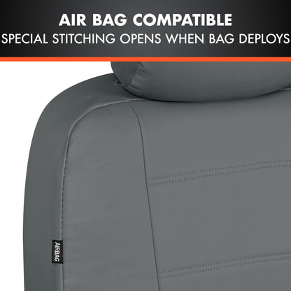 BDK 9-Piece Premium Faux Leather Front Seat Covers and Rear Seat Covers