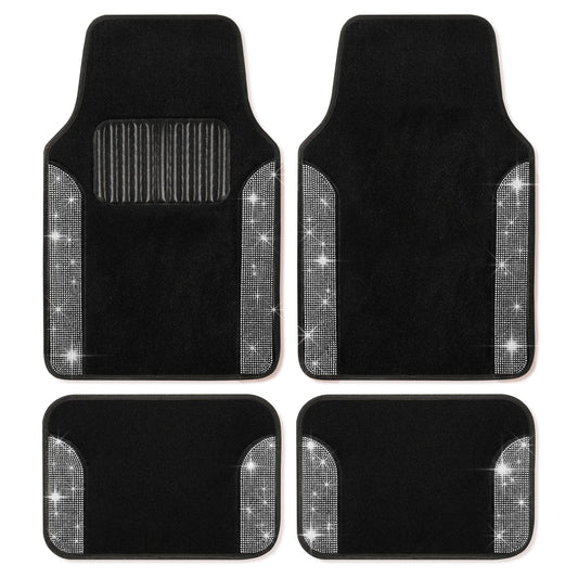 Product image: Carbella 4-Piece Diamond Bling Front Floor Mats and Rear Floor Mats - | JiangCarGear