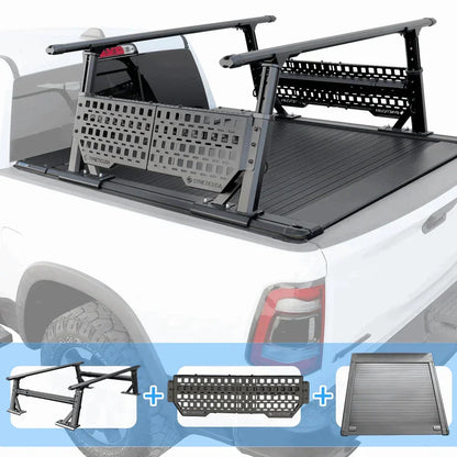 SYNETICUSA [2-in-1 Bundle] Ford Maverick Retractable Tonneau Cover w/ Rack System