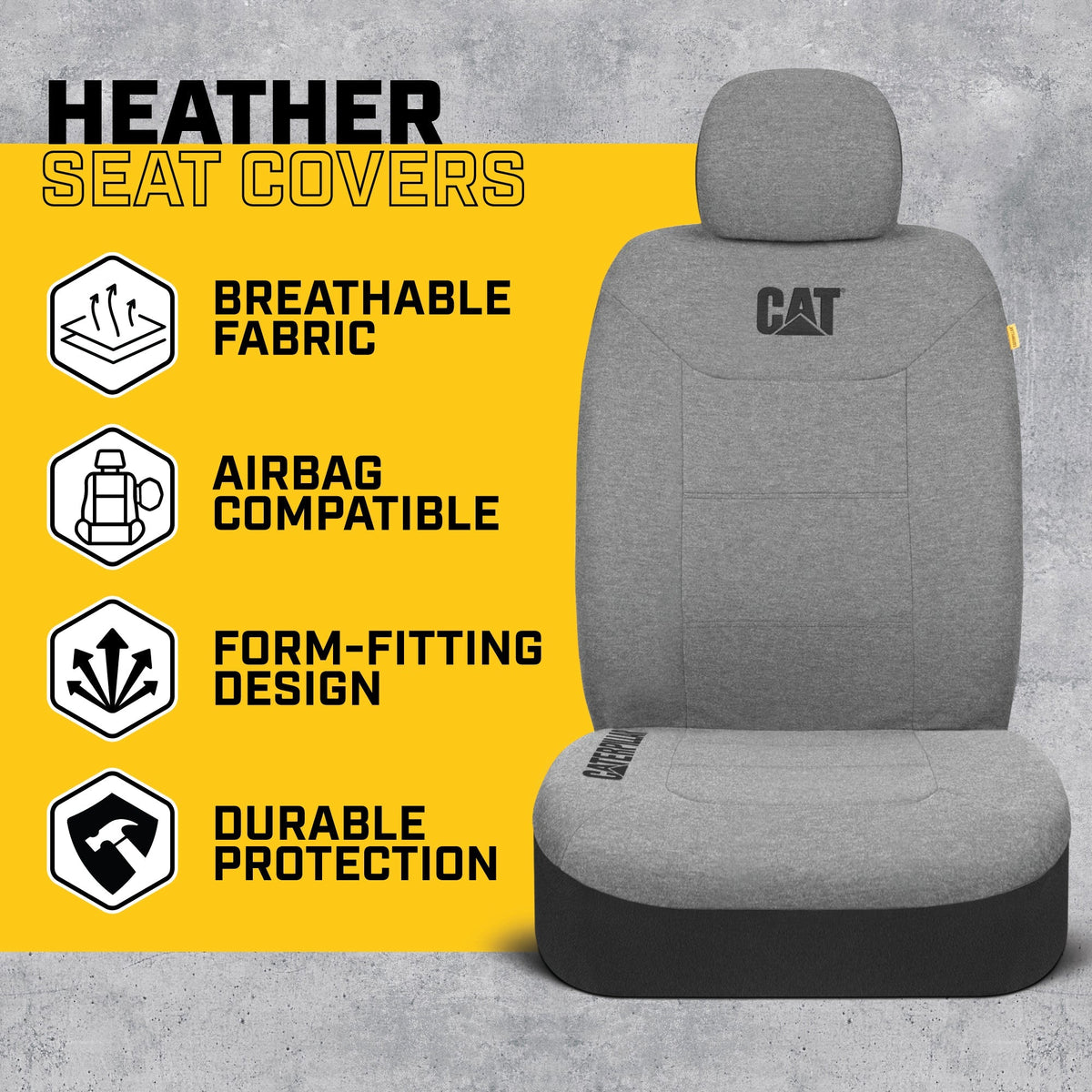 CAT 2-Pack CozyBlend JerseyHeather Front Seat Covers