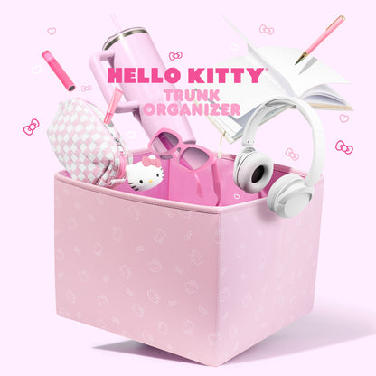 Sanrio Hello Kitty Car Trunk Organizer and Storage Bin - Collapsible Simple Compartment Convenient Heavy Duty, Fold Up for Easy Storage Box