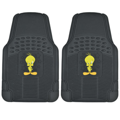 Warner Bros DC Comics 2-Piece 3D Super Hero Logo Front Floor Mats - Heavy Duty, All Weather, Trim to Fit - Tweety Bird