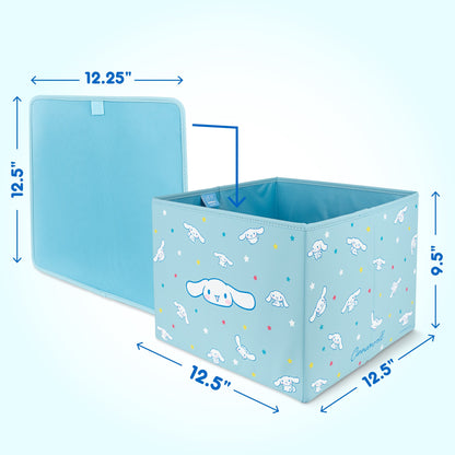 Sanrio Cinnamoroll Car Trunk Organizer and Storage Bin - Collapsible Compartment, Heavy Duty, Fold Up for Easy Storage, Automotive Seat Cargo for