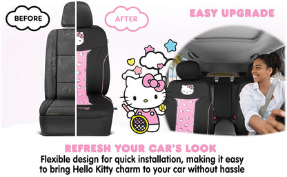 Hello Kitty Car Seat Cover - Cute and Durable Pink Front Seat Cover, Adorable Hello Kitty Design, Comfortable and Long-Lasting Polyester, Car