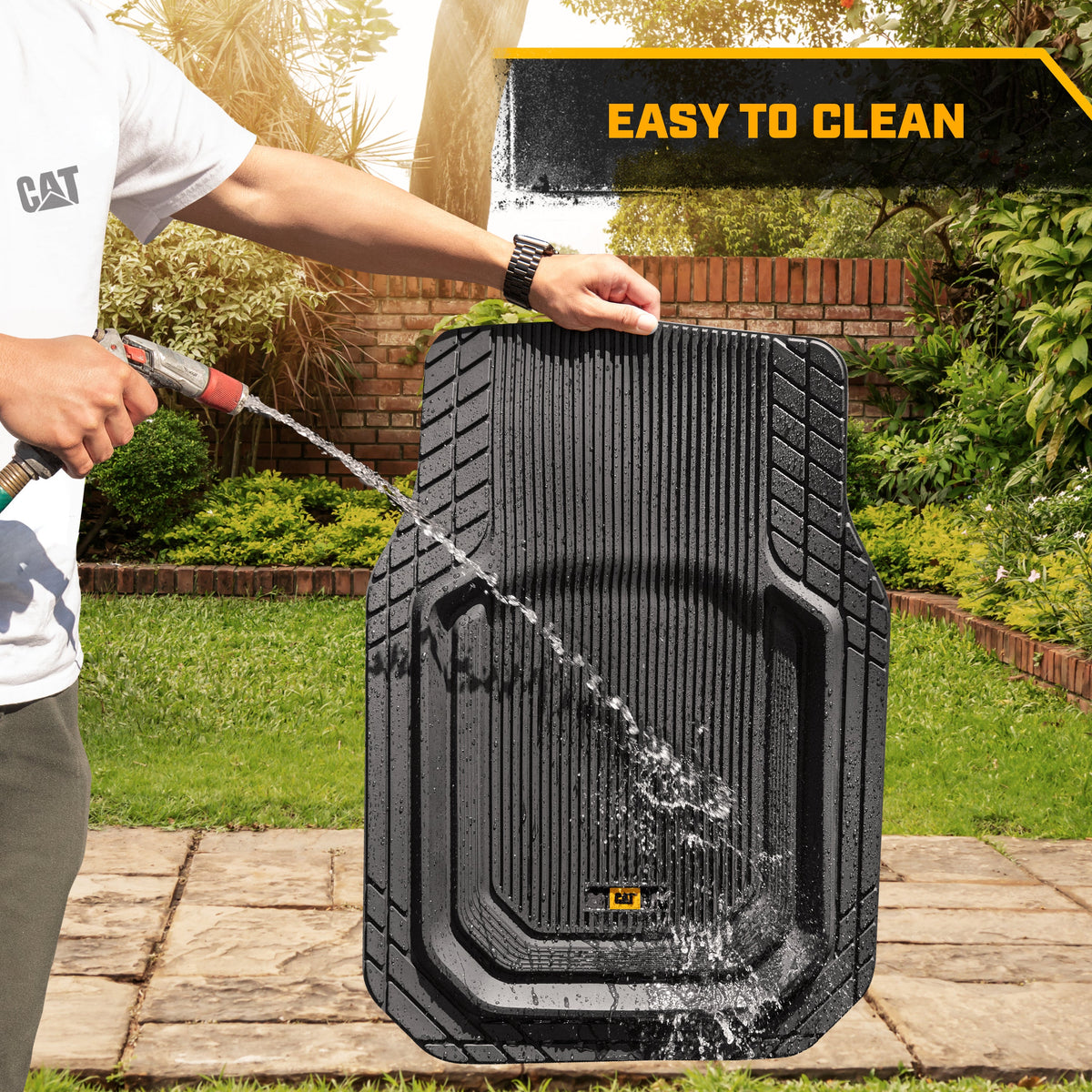 Cat® ToughLiner™ Universal Car Floor Mats for Truck SUV Sedan - Heavy Duty Trim to Fit All Weather Protection - Flexible Rubber Floor Liners