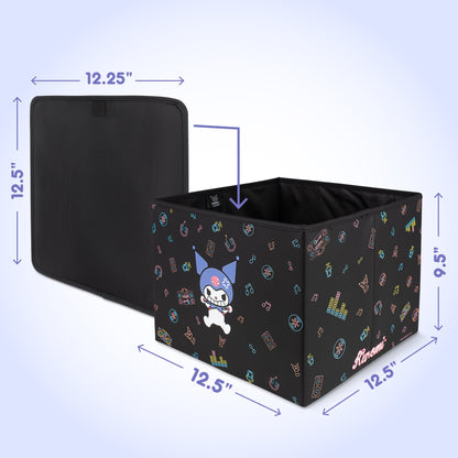 Sanrio Kuromi Car Trunk Organizer and Storage Bin - Collapsible Compartment, Heavy Duty, Fold Up for Easy Storage, Automotive Seat Cargo for