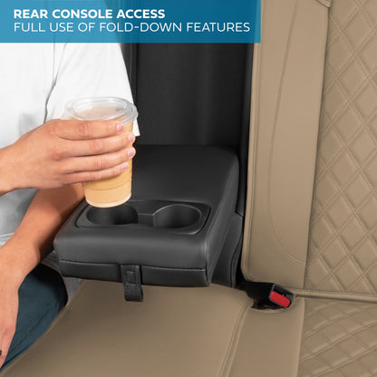MotorBox Premium Napa Leather Rear Seat Cover - Semi Universal Fit for Most Cars, Truck & SUV - Beige Back Seat Protector - Anti-Slip, Durable