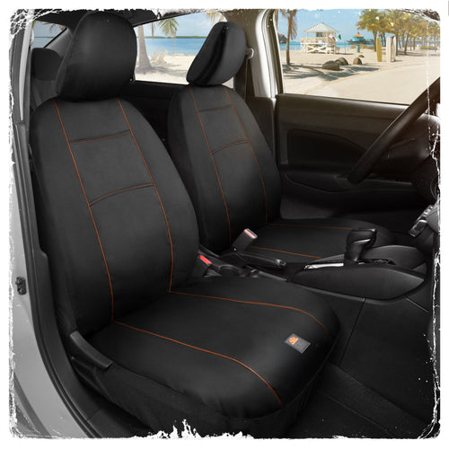 C&C Napa Leatherette 2 Front Seat Covers - Faux Leather Car Seat Protectors for Cars & Trucks - UV-Resistant, Easy to Clean, Universal Fit