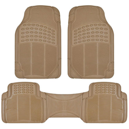 BDK 3-Piece ProLiner Front Floor Mats and Rear Floor Mats - Heavy Duty, All Weather, Trim to Fit