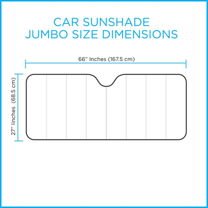 BDK Single Bubble Vehicle Sunshade for Cars, SUVS, Trucks, Vans XXXL (66" x 24")