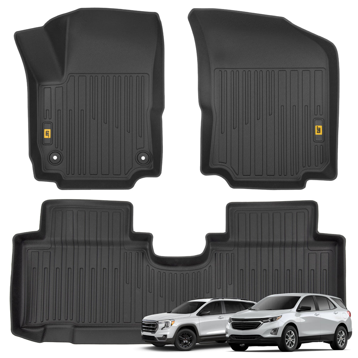 CAT® JustFit™ 3D Custom Fit Floor Mats for Chevy Equinox GMC Terrain 2019 2020 2021 2022 2023 2024 - Heavy Duty Floor Liner Protection Laser
