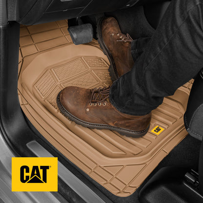 CAT 3-Piece Deep Dish Front Floor Mats and Rear Floor Mats - Heavy Duty, All Weather, Trim to Fit